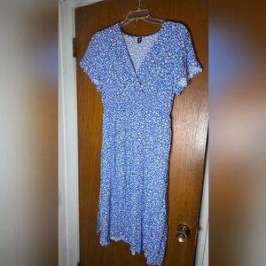 Shein Curve Blue Floral Midi Dress 1XL
